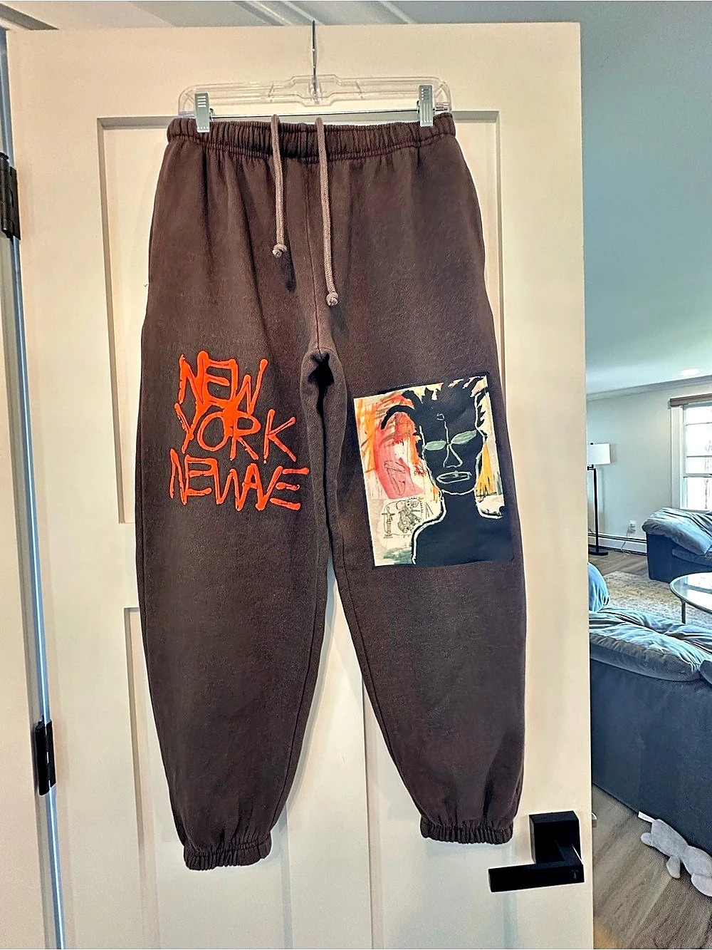 RIP N DIP Graphic Basquiat Jogger Pants in Brown & Orange Size Medium
